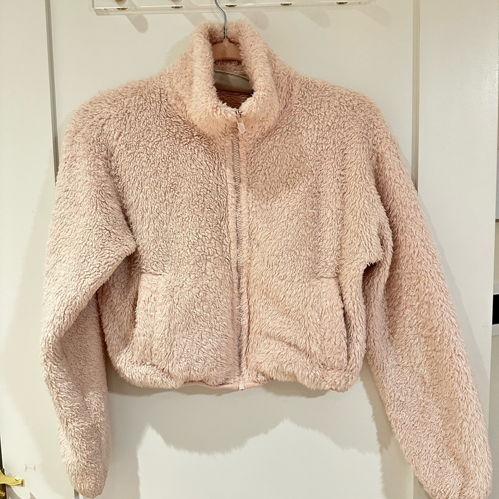 SUNDAY BEST fuzzy pink jacket, size 2xs (fits like XS)
